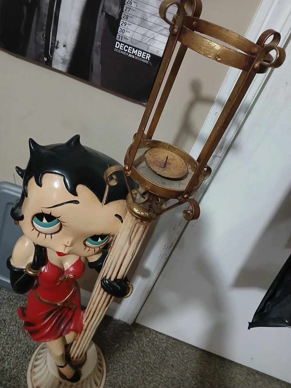 Betty Boop Red Figurine Floor Candleholder Accent - 2.5ft.